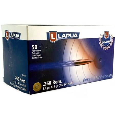 Lapua .260 Remington 136 Gr. Scenar-L Open Tip Match- Box of 50