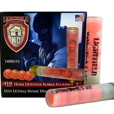 an image of the product Lightfield Home Defender Less Lethal 410 Bore 2-1/2" Rubber Buckshot 4 Pellets- Box of 5 - RBHD-410