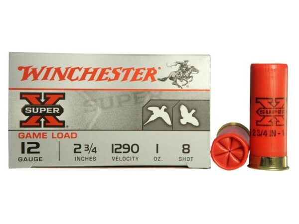 an image of the product Winchester Super-X Game Load 12 Gauge 2-3/4" 1 oz #8 Shot- Case of 250 - XU128-CASE
