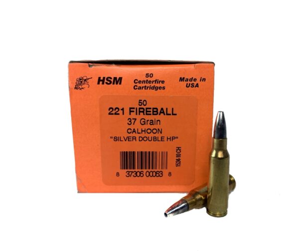 HSM .221 Fireball 37 Gr. Calhoon Silver Double Hollow Point- Box of 50- 221FB-1-N