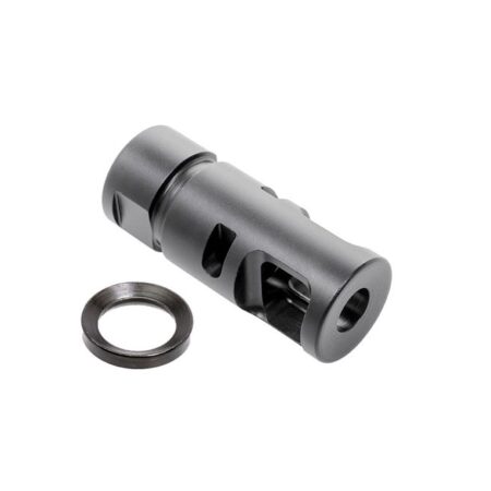 an image of the product CMMG AR10 / LR-308 .30 Caliber SV Muzzle Brake 5/8"-24 Thread- Steel Matte - 38DA54C