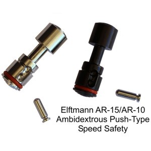 Elftmann Tactical AR-15 / AR-10 Ambidextrous Push-Type Speed Safety- Black- SAFETYB