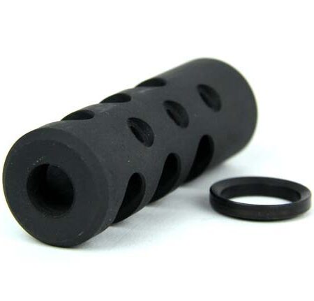 an image of the product AR10 .308 Full Size Muzzle Brake 5/8"x24 Thread with Crush Washer- Steel Black - MZ1003-3B