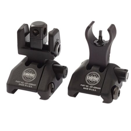 an image of the product LWRC Skirmish Back-up Iron Sights Set- Aluminum Black - 200-0065A01