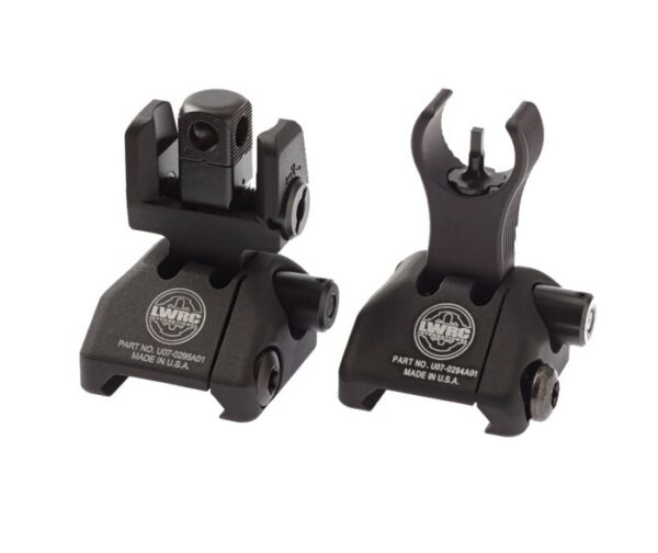 an image of the product LWRC Skirmish Back-up Iron Sights Set- Aluminum Black - 200-0065A01