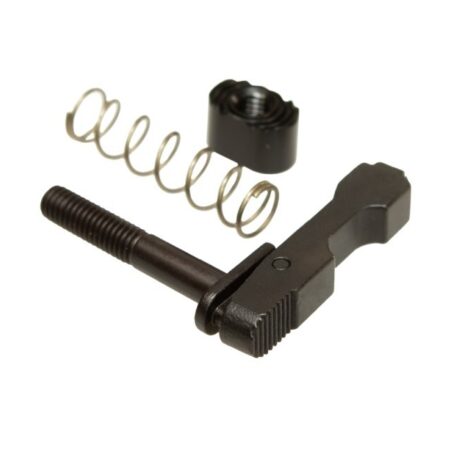 an image of the product CMMG AR-15 Ambidextrous Magazine Catch Assembly with Button and Spring- Steel Black - 55AFF6E