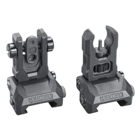 an image of the product BlackHawk Hybrid AR Folding Front and Rear Sights- Black - 71BU05BK