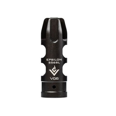 an image of the product VG6 Precision AR-15 5.56x45 Epsilon Style Muzzle Brake 1/2"x28 Thread with Crush Washer- Black Nitride - APVG100025A