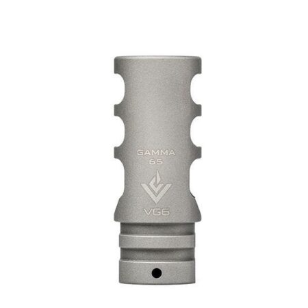 an image of the product VG6 Precision AR 6.5 Gamma Style Muzzle Brake 5/8x24" RH Thread with Crush Washer- Stainless Steel - APVG100018A