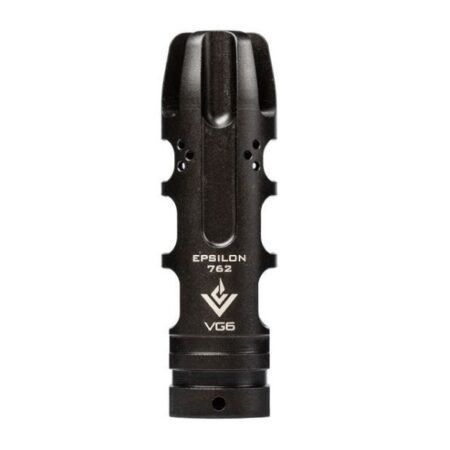 an image of the product VG6 Precision AR-10 .308/7.62x51 Epsilon Style Muzzle Brake 5/8x28" RH Thread with Crush Washer- Black Nitride - APVG100021A