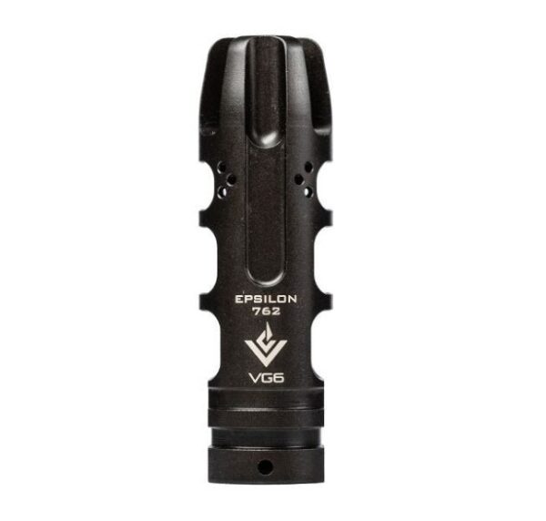 an image of the product VG6 Precision AR-10 .308/7.62x51 Epsilon Style Muzzle Brake 5/8x28" RH Thread with Crush Washer- Black Nitride - APVG100021A