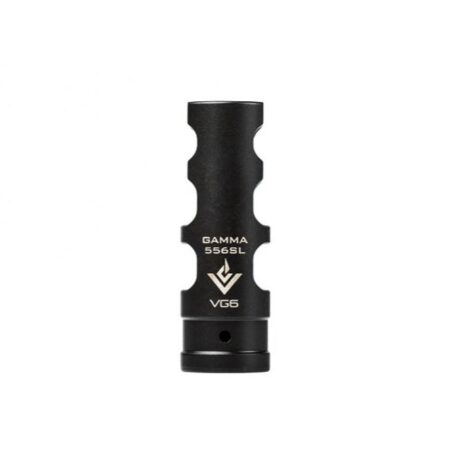 an image of the product VG6 Precision AR-15 .223/5.56 Gamma SL Style Muzzle Brake 1/2"x28 Thread with Crush Washer- Black Nitride - APVG100038A