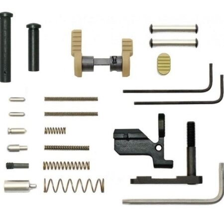 an image of the product Armaspec AR-10 .308/7.62 Gun Builder Lower Parts Kit- FDE - ARM150-FDE