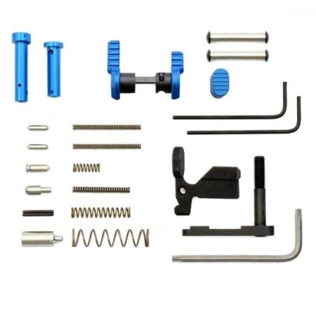 an image of the product Armaspec AR-15 .223/5.56 Superlight Gun Builder Lower Parts Kit- Blue - ARM251-BLUE