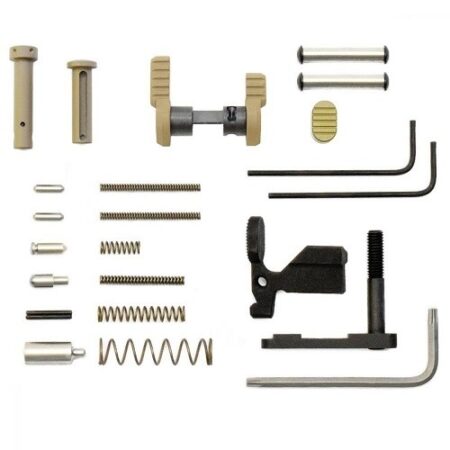 an image of the product Armaspec AR-15 .223/5.56 Superlight Gun Builder Lower Parts Kit- FDE - ARM251-FDE