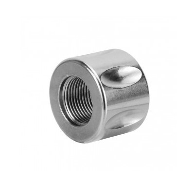 an image of the product AR15 .223/.556 Bull Barrel Thread Protector 1/2"x28 Thread with Crush Washer- Stainless Steel Silver - MAR074-N