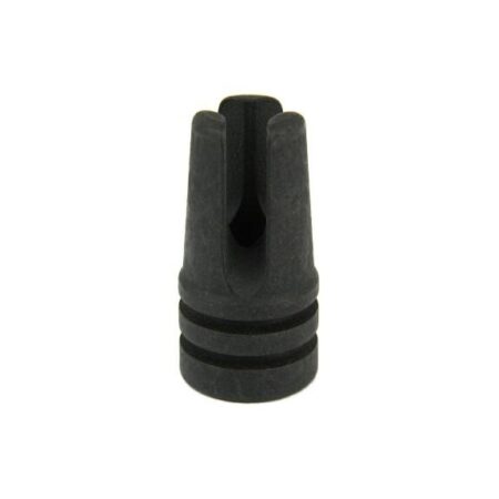 an image of the product AR15 .223/5.56 Three Prong Style Muzzle Brake 1/2"x28 Thread with Crush Washer- Black Steel - MZ1017