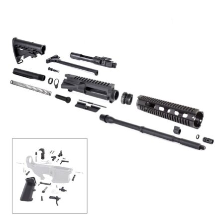 an image of the product AR15 Complete Rifle Kit 5.56x45mm NATO 1 in 7" Twist 16" Barrel with 10" Free Float Quad Rail - RIFLEKIT17-FAR