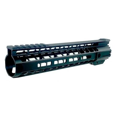 an image of the product AR15 Ultra Slim M-LOK Free-Float 10" Handguard with Star Barrel Nut- Aluminum Black- 10-MLFF-TC-SBN
