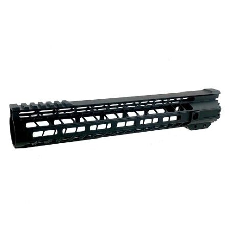 an image of the product AR15 Ultra Slim M-LOK Free-Float 12" Handguard with Star Barrel Nut- Aluminum Black- 12-MLFF-TC-SBN