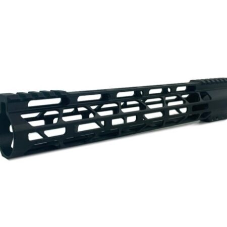 an image of the product AR15 Ultra Slim M-LOK Free Floating Top Cut Clamp-On Handguard- 12"- Aluminum Black- HG08-12-N
