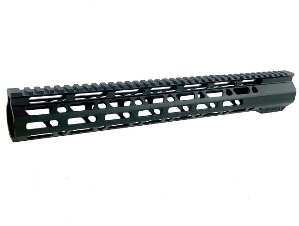 an image of the product AR15 Ultra Slim M-Lok Free-Float Handguard 15" Full Top Rail- Aluminum Black- 15-FFML-FTR