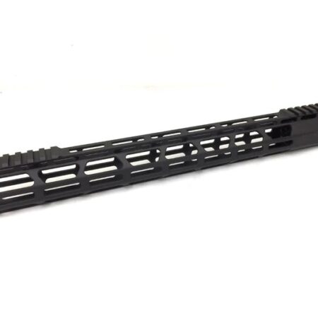 an image of the product AR15 Ultra Slim M-LOK Free-Float Top Cut Clamp-On Handguard 15"- Aluminum Black- 15-MLFF-TCV2