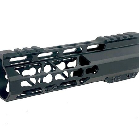 an image of the product AR15 Ultra Slim Key-Mod Free-Float Top Cut Clamp-On Handguard 7"- Aluminum Black- 7-KMFF-TCV2
