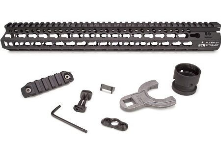 an image of the product BCM KMR Alpha 15" KeyMod Free Float Rail- Aluminum- Black- KMRA15556BLK