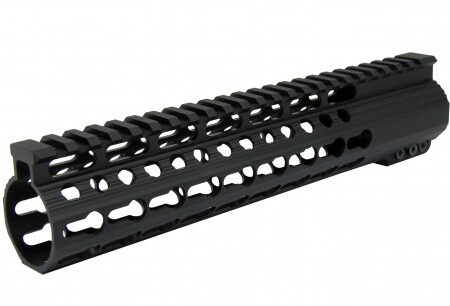 an image of the product AR15 Slim Free-Float Clamp-On MLOK Handguard with Detachable Rails 10"- Aluminum Black- HG02-M-10