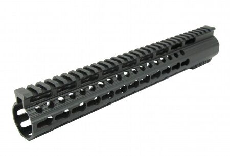 an image of the product AR15 Slim Free-Float Clamp-On Handguard with Detachable Rails 15"- Aluminum Black- HG02-M-15