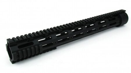 an image of the product AR15 Slim Style Free-Float 1-Piece Quad Rail with Detachable Rails 16.5"- Aluminum Black- HG03-16.5