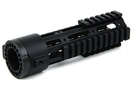 an image of the product AR15 Slim Style Free-Float 1-Piece Quad Rail with Detachable Rails 7"- Aluminum Black- HG03-7