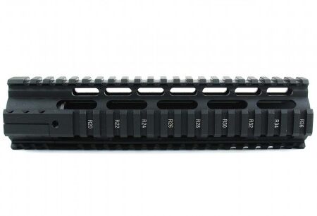 an image of the product AR15 Slim Style Free-Float 1-Piece Clamp-On Quad Rail 7"- Aluminum Black- HG04-7