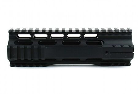 an image of the product AR15 Ultra-Slim Free-Float 1-Piece Clamp-On MLOK Quad Rail 7"- Aluminum Black- HG07-M-7