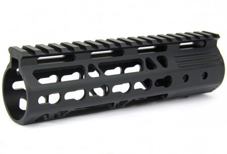 an image of the product AR15 Slim KeyMod Free Floating Modular Handguard with Rails- 7" Pistol Length- Aluminum Black- HG09-7-N