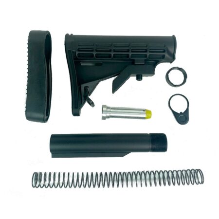 AR15 M4 Style 6-Position Mil-Spec Stock Kit With Recoil Pad- Black