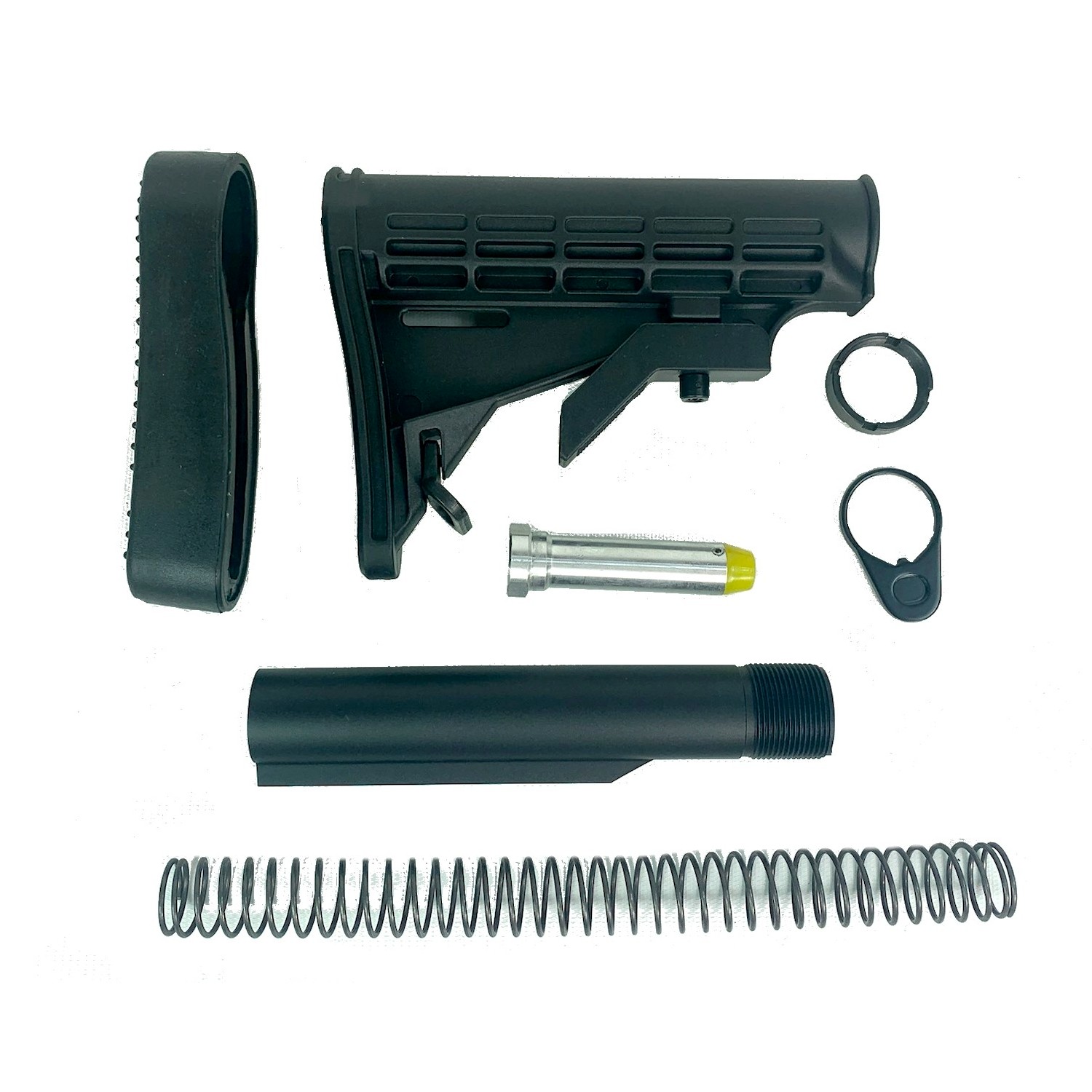 AR15 M4 Style 6-Position Mil-Spec Stock Kit With Recoil Pad- Black