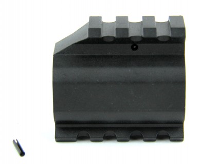 an image of the product AR15 Low Profile Gas Block .936" Diameter with Picatinny Top and Bottom Rails- Aluminum Black- MAR002-BB