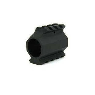 an image of the product AR10 Low Profile Gas Block .936" Diameter with Picatinny Top and Bottom Rails- Aluminum Black- MAR006