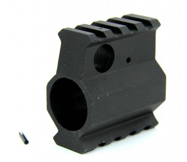 an image of the product AR10 High Profile Gas Block .936" Diameter with Picatinny Top and Bottom Rails- Aluminum Black- MAR007