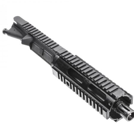 an image of the product AR15 9mm Luger Upper Receiver Assembly 7.5" 1:10 Twist Barrel with Free Float Quad Rail Handguard- Black- UB-9MM-FAR07-7.5