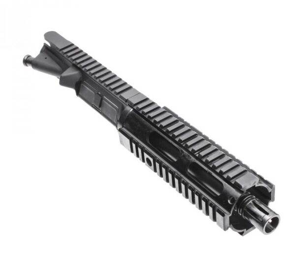 an image of the product AR15 9mm Luger Upper Receiver Assembly 7.5" 1:10 Twist Barrel with Free Float Quad Rail Handguard- Black- UB-9MM-FAR07-7.5