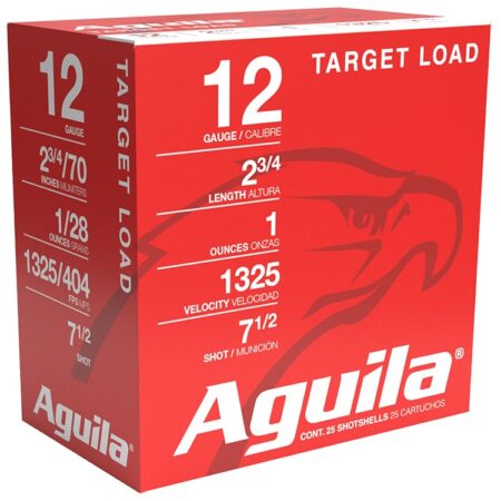 an image of the product Aguila Target Load 12 Gauge 2-3/4" 1 oz #7-1/2 Lead Shot- Box of 25