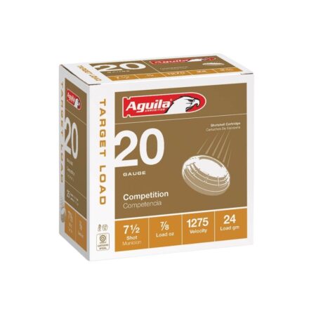 an image of the product Aguila Target Load Competition 20 Gauge 2-3/4" 7/8 oz #7-1/2 Lead Shot- Box of 25 - 1CHB2037