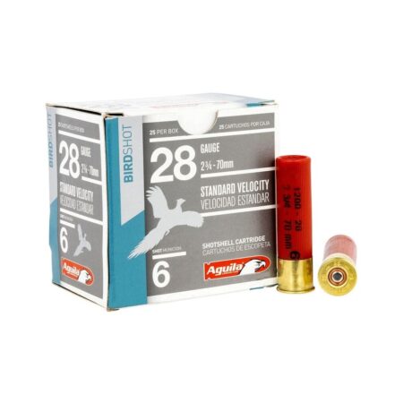 an image of the product Aguila Standard Velocity 28 Gauge 2-3/4" 1 oz  #6 Lead Shot- Box of 25 - 1CHB2836