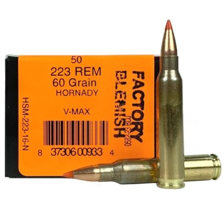 HSM Factory Blemish .223 Remington 60 Gr. Hornady V-Max- Box of 50- 223-16-N-FB