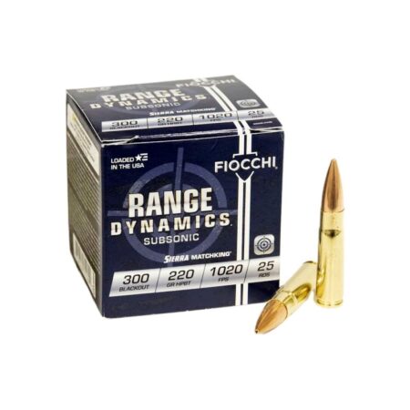 Fiocchi Range Dynamics Subsonic .300 AAC Blackout 220 Gr. Sierra Matchking Hollow Point Boat Tail- Box of 25