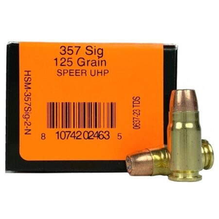 HSM Factory Blemish .357 Sig 125 Gr. Speer UniCor Jacketed Hollow Point- Box of 50- 357SIG-2-N-FB
