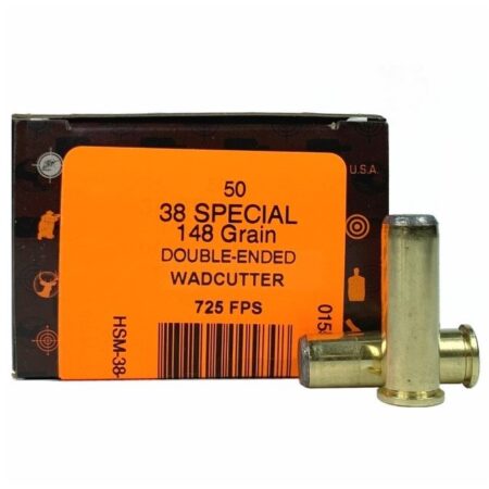 HSM .38 Special 148 Gr. Soft Lead Double-Ended Wadcutter- Box of 50- 38-1-N